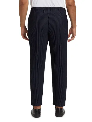 Homme Plissé Issey Miyake Men's Basic Straight-Fit Pleated Pants - Navy | Thumbnail 5 Homme Plissé Issey Miyake Men's Basic Straight-Fit Pleated Pants - Navy | Thumbnail 5