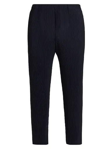 Homme Plissé Issey Miyake Men's Basic Straight-Fit Pleated Pants - Navy | Thumbnail 1 Homme Plissé Issey Miyake Men's Basic Straight-Fit Pleated Pants - Navy | Thumbnail 1