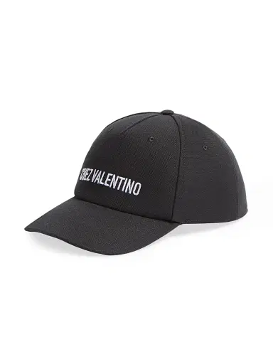 Valentino Garavani Men's Cotton Baseball Cap with Embroidery - Black | Thumbnail 2