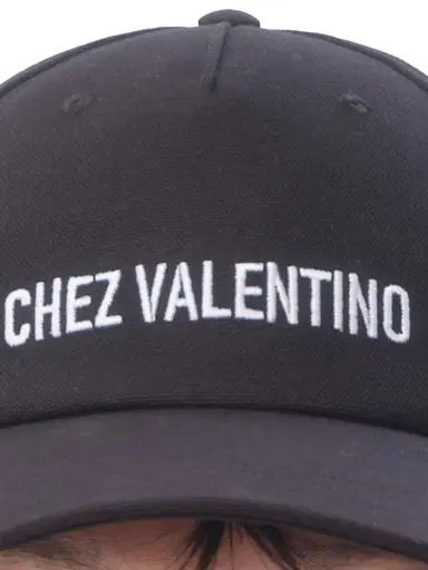 Valentino Garavani Men's Cotton Baseball Cap with Embroidery - Black | Thumbnail 4