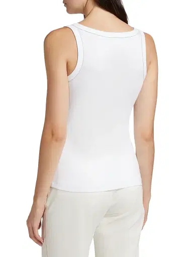 Fabiana Filippi Women's Rib-Knit Jersey Tank Top - Bianco Ottico - Size 2 | Thumbnail 5