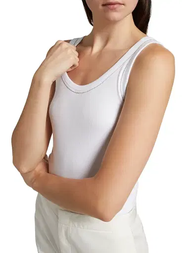 Fabiana Filippi Women's Rib-Knit Jersey Tank Top - Bianco Ottico - Size 2 | Thumbnail 6