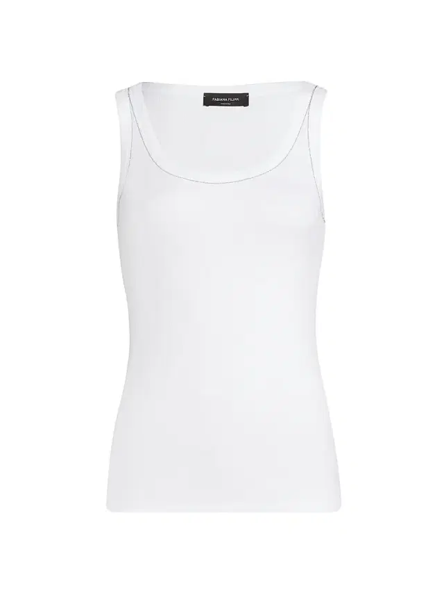 Fabiana Filippi Women's Rib-Knit Jersey Tank Top - Bianco Ottico