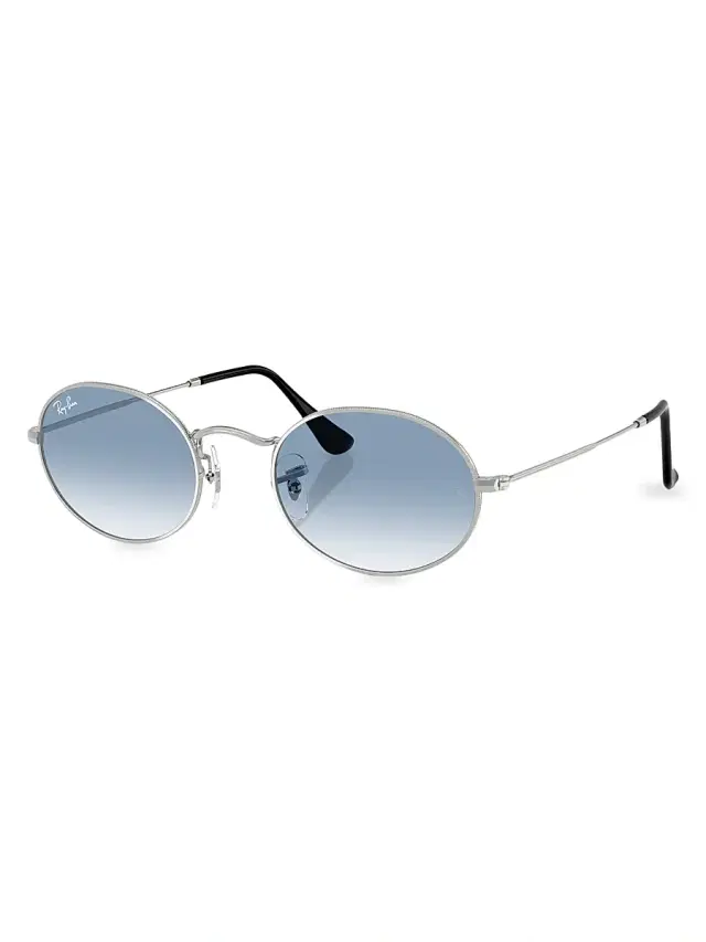 Ray-Ban Women's RB3547 54MM Oval Sunglasses - Gradient Blue Silver
