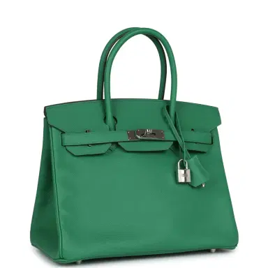 HERMÈS Pre-owned Hermes Birkin 30 Cactus Epsom Palladium Hardware | Thumbnail 2 HERMÈS Pre-owned Hermes Birkin 30 Cactus Epsom Palladium Hardware | Thumbnail 2
