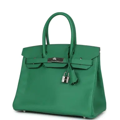 HERMÈS Pre-owned Hermes Birkin 30 Cactus Epsom Palladium Hardware | Thumbnail 3 HERMÈS Pre-owned Hermes Birkin 30 Cactus Epsom Palladium Hardware | Thumbnail 3