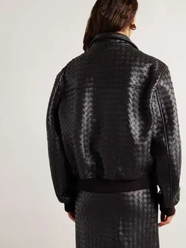 Bottega Veneta Intrecciato Leather Bomber Jacket | Thumbnail 4 Bottega Veneta Intrecciato Leather Bomber Jacket | Thumbnail 4