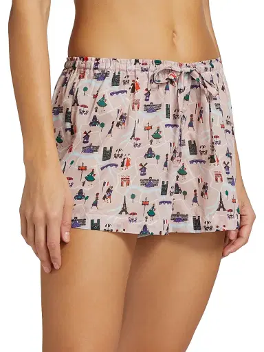 Pour Les Femmes Women's Paris Cotton Short Pajamas - Paris Travel Series - Size XL | Thumbnail 4