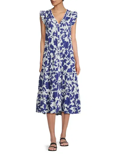 Change of Scenery Women's Emily Leaf Cotton Tie-Waist Shirtdress | Thumbnail 2 Change of Scenery Women's Emily Leaf Cotton Tie-Waist Shirtdress | Thumbnail 2