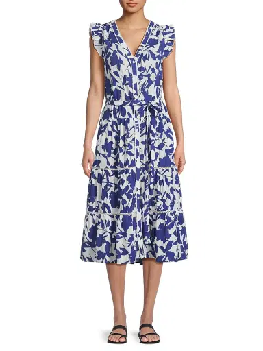Change of Scenery Women's Emily Leaf Cotton Tie-Waist Shirtdress | Thumbnail 3 Change of Scenery Women's Emily Leaf Cotton Tie-Waist Shirtdress | Thumbnail 3