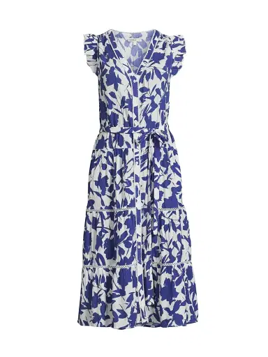 Change of Scenery Women's Emily Leaf Cotton Tie-Waist Shirtdress | Thumbnail 1 Change of Scenery Women's Emily Leaf Cotton Tie-Waist Shirtdress | Thumbnail 1