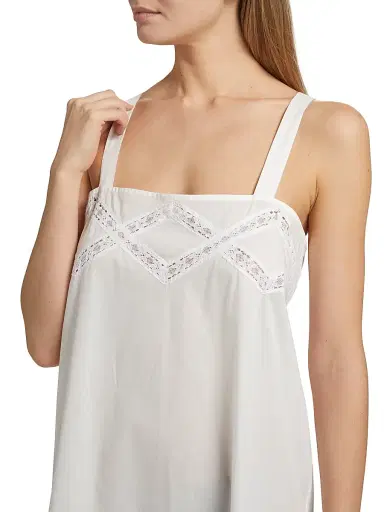 Pour Les Femmes Women's Sun Ruffle Cotton Nightie - White - Size XL | Thumbnail 5