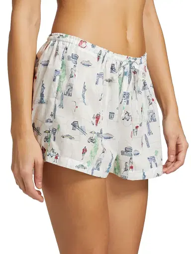 Pour Les Femmes Women's New York Cotton Short Pajama - New York Travel Series - Size XL | Thumbnail 4 Pour Les Femmes Women's New York Cotton Short Pajama - New York Travel Series - Size XL | Thumbnail 4