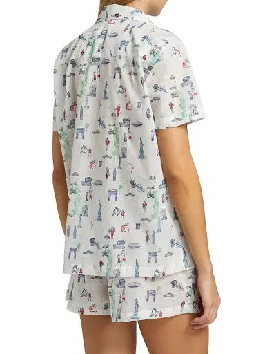 Pour Les Femmes Women's New York Cotton Short Pajama - New York Travel Series - Size XL | Thumbnail 5 Pour Les Femmes Women's New York Cotton Short Pajama - New York Travel Series - Size XL | Thumbnail 5
