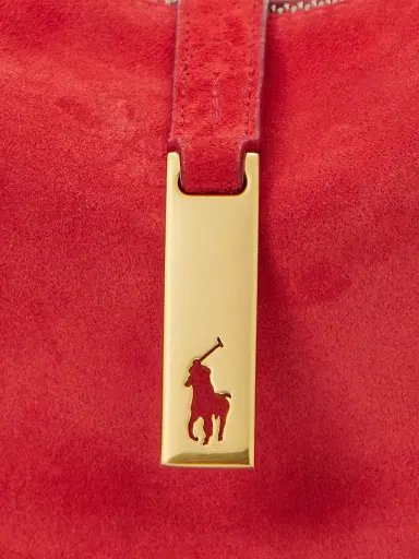 Polo Ralph Lauren Women's Polo ID Mini Suede Shoulder Bag - Geranium Red | Thumbnail 5 Polo Ralph Lauren Women's Polo ID Mini Suede Shoulder Bag - Geranium Red | Thumbnail 5