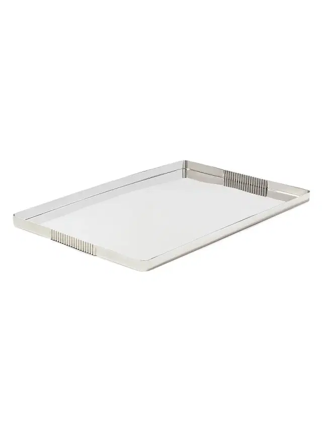 Large Thorpe Stainless Steel Rectangular Tray - Grey