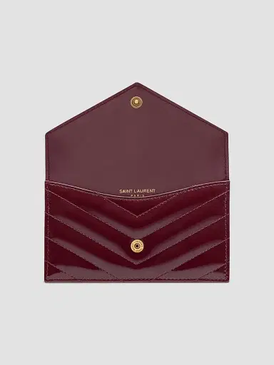 Saint Laurent Women's Cassandre Matelassé Fragments Flap Card Case in Patent Leather | Thumbnail 2 Saint Laurent Women's Cassandre Matelassé Fragments Flap Card Case in Patent Leather | Thumbnail 2