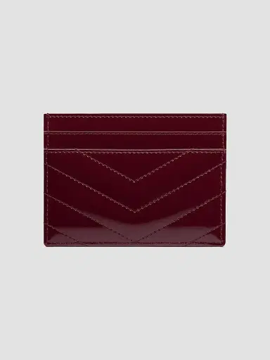 Saint Laurent Women's Cassandre Matelassé Card Case in Patent Leather | Thumbnail 2 Saint Laurent Women's Cassandre Matelassé Card Case in Patent Leather | Thumbnail 2