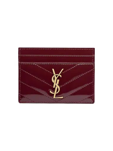 Saint Laurent Women's Cassandre Matelassé Card Case in Patent Leather | Thumbnail 1 Saint Laurent Women's Cassandre Matelassé Card Case in Patent Leather | Thumbnail 1