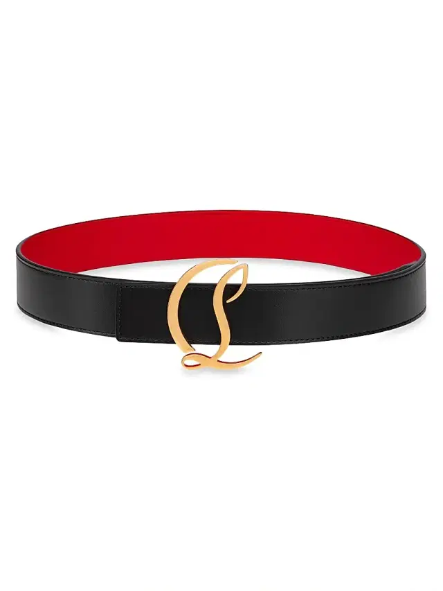 Christian Louboutin Women's CL Logo Leather Belt - Black