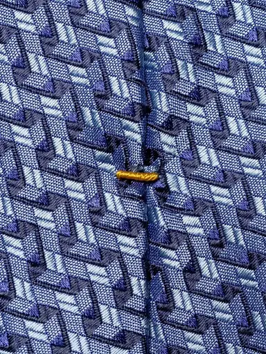 Eton Men's Geometric Silk Tie - Blue | Thumbnail 3 Eton Men's Geometric Silk Tie - Blue | Thumbnail 3