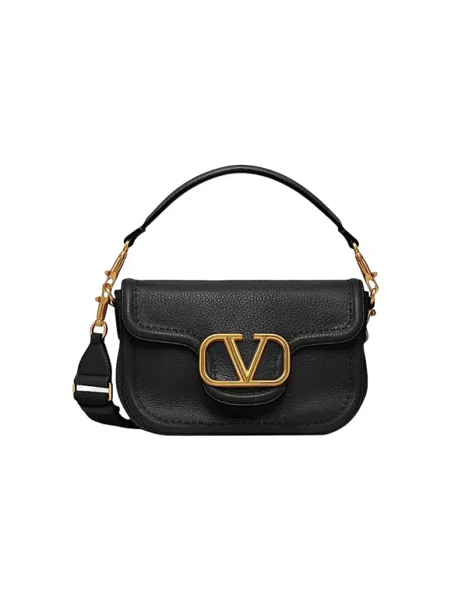 Valentino Garavani Women's Alltime Grainy Calfskin Shoulder Bag - Black