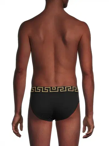 Versace Men's Logo Band Briefs 2-Pack - Black Gold Greek - Size XS | Thumbnail 5 Versace Men's Logo Band Briefs 2-Pack - Black Gold Greek - Size XS | Thumbnail 5