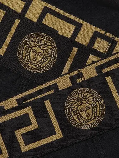 Versace Men's Logo Band Briefs 2-Pack - Black Gold Greek - Size XS | Thumbnail 6 Versace Men's Logo Band Briefs 2-Pack - Black Gold Greek - Size XS | Thumbnail 6