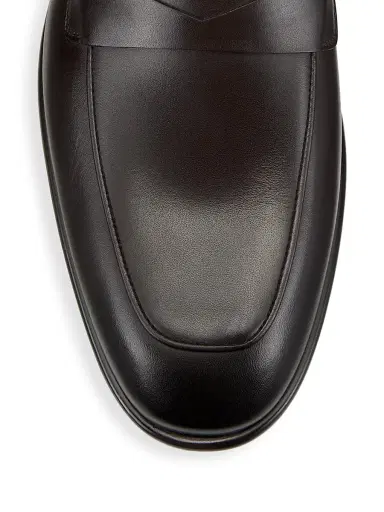 Ferragamo Men's Funes Leather Loafers - Hickory | Thumbnail 4