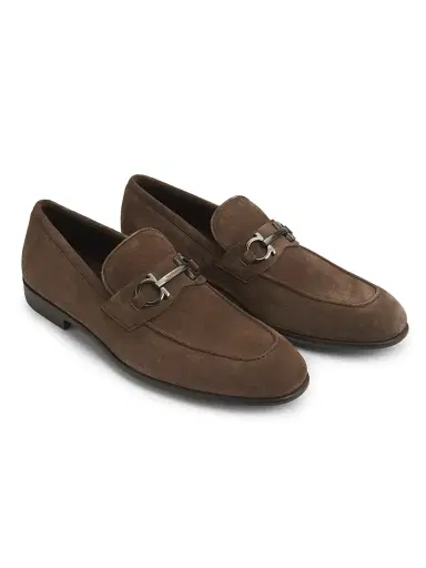 Ferragamo Men's Foster Suede Loafers | Thumbnail 2 Ferragamo Men's Foster Suede Loafers | Thumbnail 2