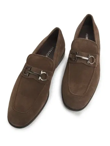 Ferragamo Men's Foster Suede Loafers | Thumbnail 4 Ferragamo Men's Foster Suede Loafers | Thumbnail 4