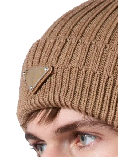 Prada Men's Wool Beanie - Brown - Size XL | Thumbnail 2