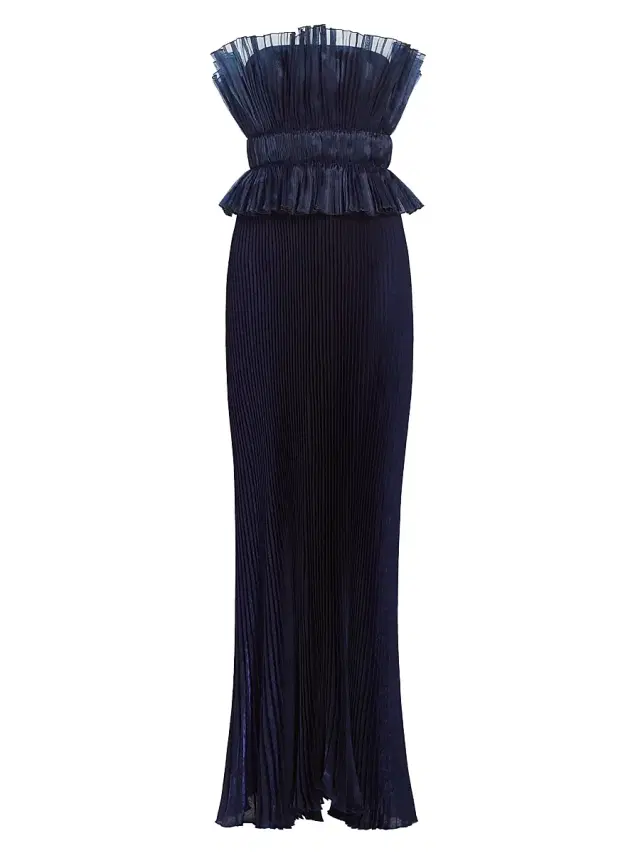 Women's Masquerade Strapless Column Gown - Midnight Shimmer