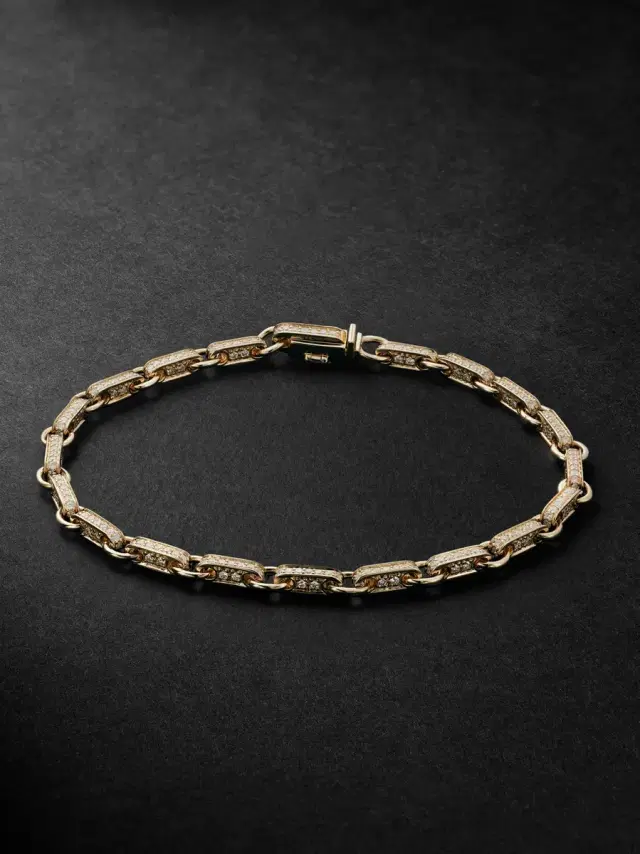 Sydney Evan 14-Karat Gold Diamond Bracelet - Men