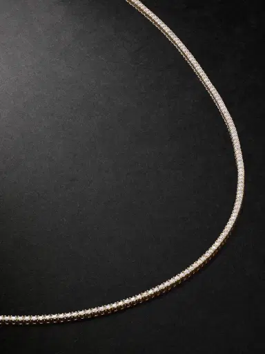 Sydney Evan 14-Karat Gold Diamond Tennis Necklace - Men | Thumbnail 1