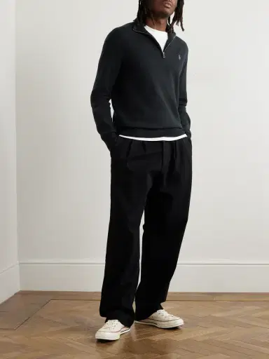 Polo Ralph Lauren Logo-Embroidered Honeycomb-Knit Cotton Half-Zip Sweater - Men | Thumbnail 2