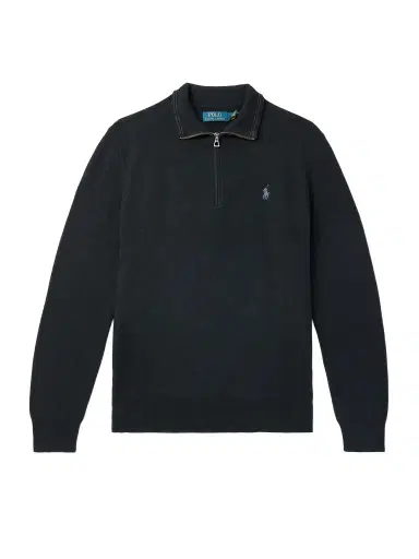 Polo Ralph Lauren Logo-Embroidered Honeycomb-Knit Cotton Half-Zip Sweater - Men | Thumbnail 1