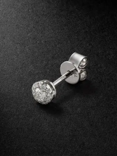 Greg Yuna 18-Karat White Gold Diamond Single Earring - Men | Thumbnail 1 Greg Yuna 18-Karat White Gold Diamond Single Earring - Men | Thumbnail 1