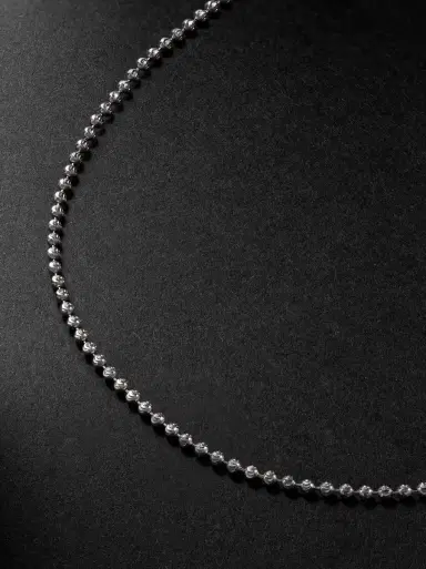 Greg Yuna Mooncut 22-Inch 14-Karat White Gold Ball Chain Necklace - Men | Thumbnail 4 Greg Yuna Mooncut 22-Inch 14-Karat White Gold Ball Chain Necklace - Men | Thumbnail 4