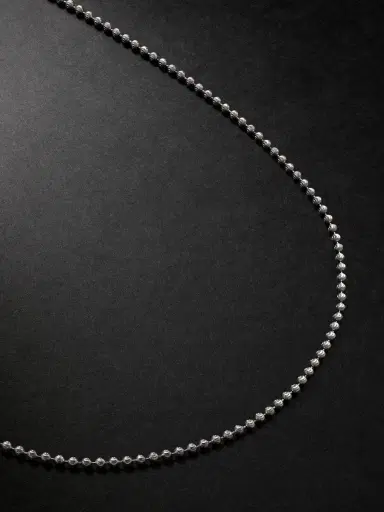 Greg Yuna Mooncut 22-Inch 14-Karat White Gold Ball Chain Necklace - Men | Thumbnail 1 Greg Yuna Mooncut 22-Inch 14-Karat White Gold Ball Chain Necklace - Men | Thumbnail 1