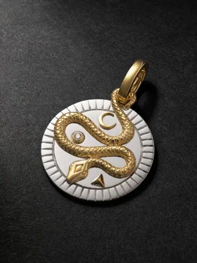 Foundrae Wholeness Medium 18-Karat White and Yellow Gold Diamond Pendant - Men | Thumbnail 1