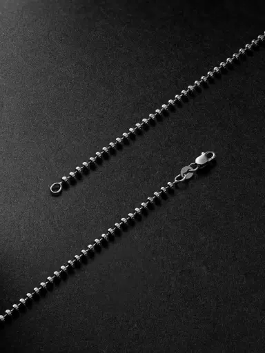 Alex Moss New York 18-inch 14-Karat White Gold Ball Chain Necklace - Men | Thumbnail 3 Alex Moss New York 18-inch 14-Karat White Gold Ball Chain Necklace - Men | Thumbnail 3