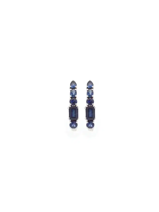 Wish Fine Jewelry 2.50ct Sapphire 18K Gold Climber Earrings