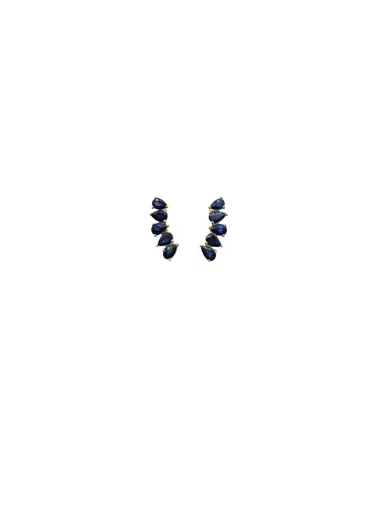 Wish Fine Jewelry 2.61ct Sapphire 18K Gold Climber Earrings | Thumbnail 1 Wish Fine Jewelry 2.61ct Sapphire 18K Gold Climber Earrings | Thumbnail 1