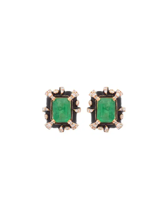 Wish Fine Jewelry 2.64ct Emerald Diamond 14K Gold Halo Earrings