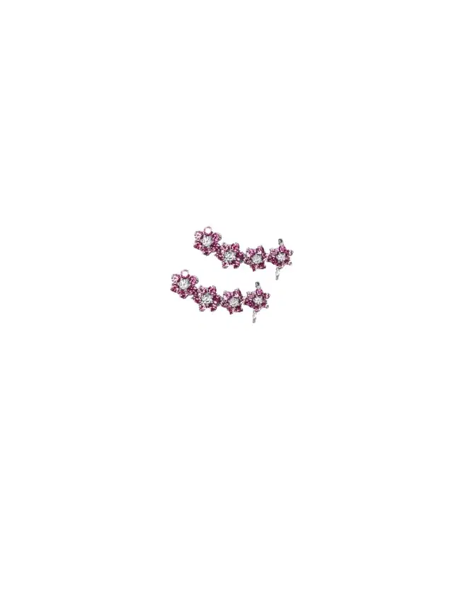 Wish Fine Jewelry 2.77ct Diamond Pink Sapphire 18K Gold Climber Earrings