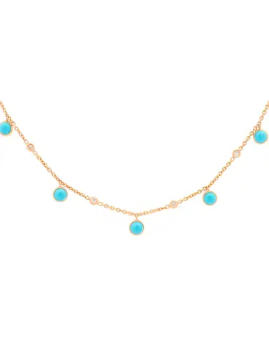 Wish Fine Jewelry 2.83ct Turquoise Diamond 18K Gold Floating Necklace | Thumbnail 1