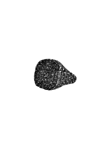 Wish Fine Jewelry 2.90ct Black Diamond 18K Gold Pave Signet Ring | Thumbnail 1 Wish Fine Jewelry 2.90ct Black Diamond 18K Gold Pave Signet Ring | Thumbnail 1