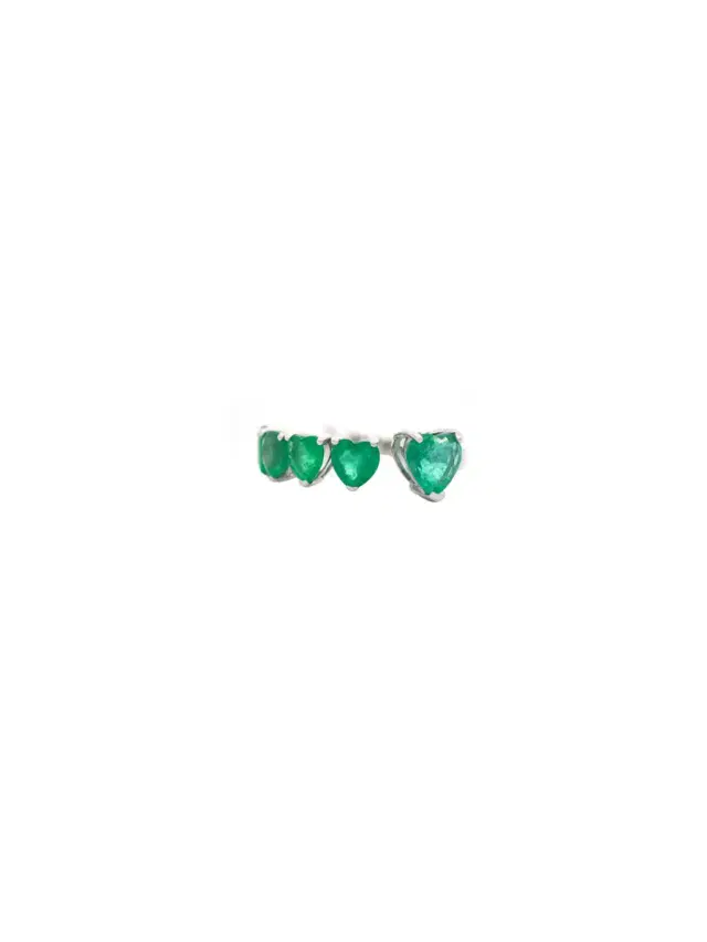 2.90ct Heart Emerald 18K Gold Cuff Ring 2.90ct Heart Emerald 18K Gold Cuff Ring