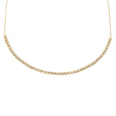 Wish Fine Jewelry 3.00ct Diamond 14K Gold Tennis Adjustable Choker Necklace | Thumbnail 1